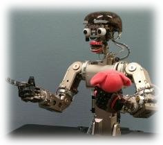 写真：ロボットInfanoidが指さしをしている様子
