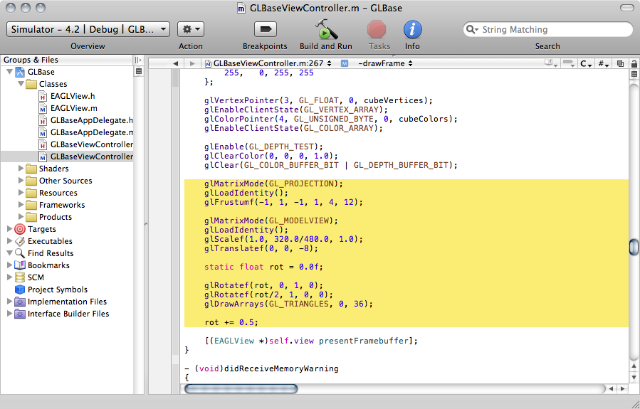 GLBaseViewController.m の編集