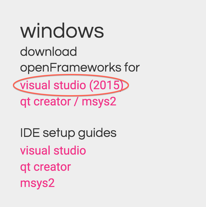 openFrameworks download for windows